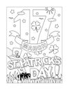 St Patrick`s Day 17th March calendar sheet, coloring page, poster, sign or banner black and white activity sheet